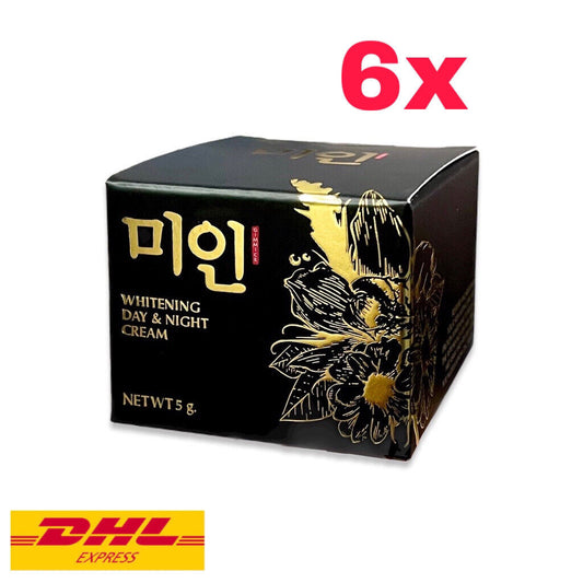 6x Korean Gimmick Pearl Cream Whitening Day & Night Reduce Dark Spots Acne 5 g