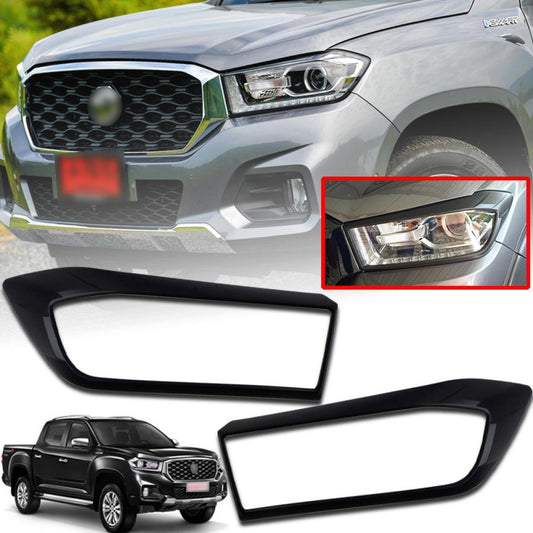 Cover Head Light Lamp Matt Black For MG Extender Maxus T70 Pickup 4WD 2020+