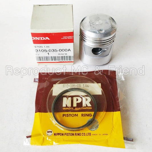 Piston + Ring Set Oversize 1.00 (Diameter : 45.00mm ) New For Honda C65 C65M S65