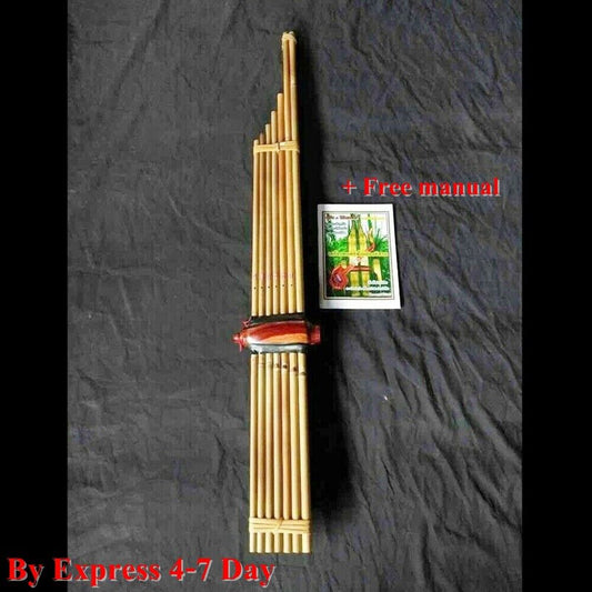 Musical Folk Khaen Bamboo Thai Tradition Isan Good Sound Mouth Organ 7 Pairs Am