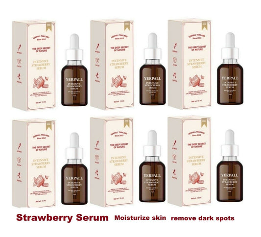 6x Strawberry serum white reduce acne dark spots rich texture tighten pores skin