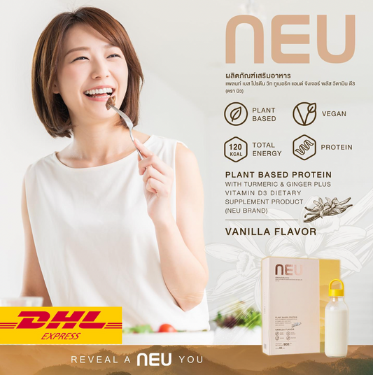 NEU Plant Based Protein Powder Drink Vegan Turmeric Ginger Plus Diet Supplement