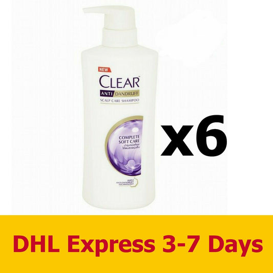 6x480ml CLEAR Complete Soft Care Shampoo Anti-dandruff Scalp Hair Beauty Beauty