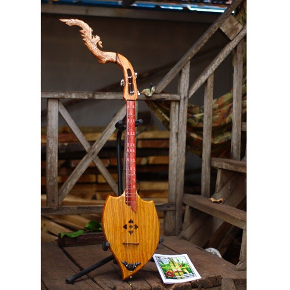 Isarn Acoustic Phin Thai Lao Guitar Traditional Musical Pin Instrument Handcraft