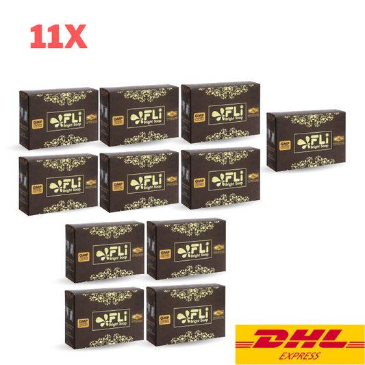 11x FLi Bright Soap Bar Herbal Body Face Skin Reduce Dark Spots Acne Odor 120 g