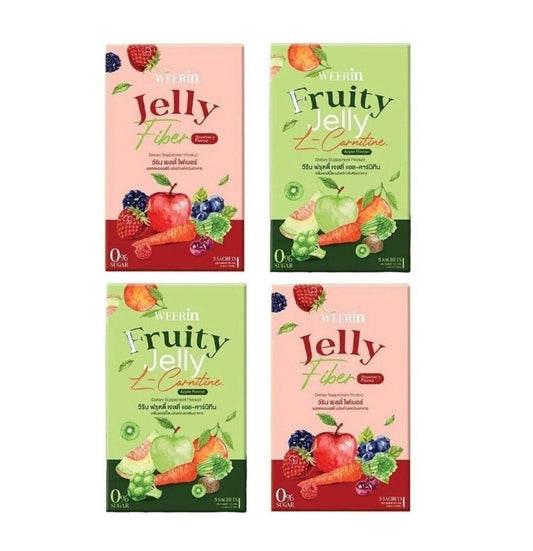 4x Weerin Fruity Jelly Vitamins Fiber Detox Healthy Snack 0% Sugar No Fat