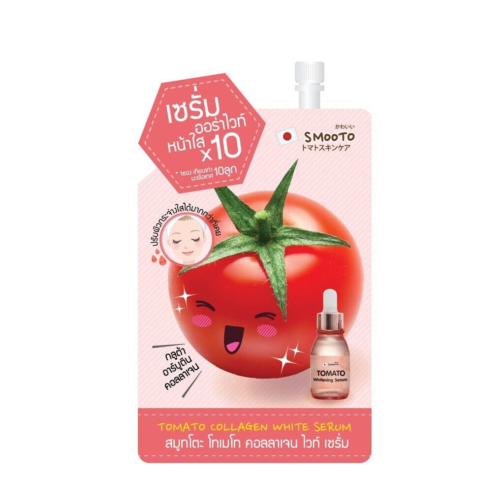 12x Smooto Tomato Collagen White Serum for Bright Skin Reduce Dark Spots 10g