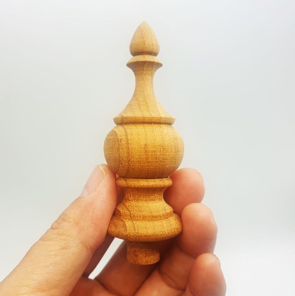 10Pcs Teak Wooden Finial Antique furniture Home Decor DIY Unpainted