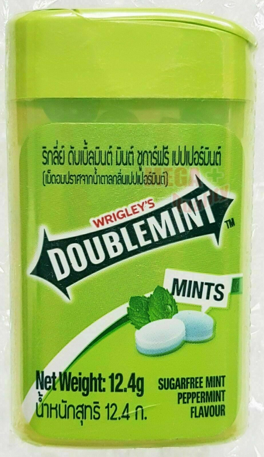 10x WRIGLEY s Doublemint Candy Sugar Free Peppermint Flavored 12.4g (20 Pellets)
