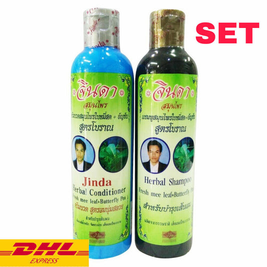 Jinda Herbal Shampoo +Conditioner Hair Growth Anti Hair Loss Natural 250ml (Set)