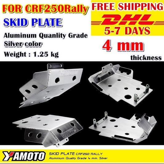 UNDER GUARD SKID PLATE FOR HONDA CRF 250 Rally ALUMINIUM 4 mm Silver Color
