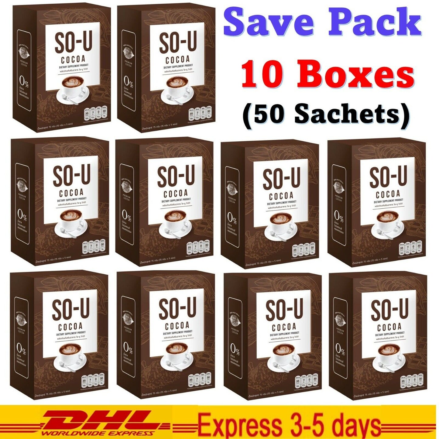 10x SO U Cocoa Accelerates Metabolism Helps Excretion No Sugar Control Hunger