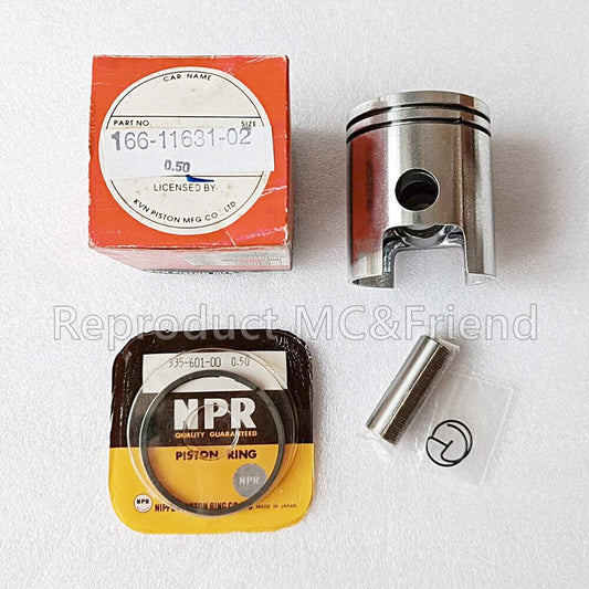 Piston + Rings + Pin Set 0.25 OS (Dia=52.50mm.) For Yamaha YL2 YL2C L5T L5TA