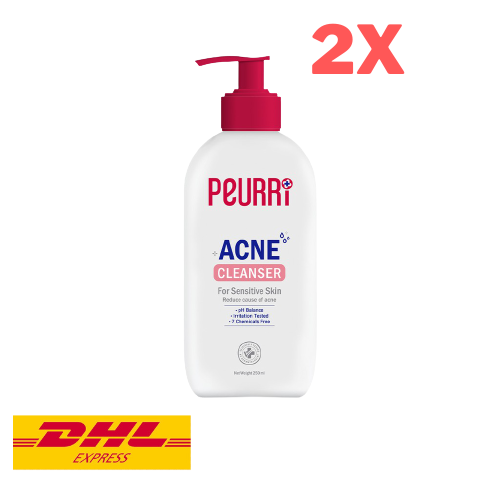 2x PEURRi Acne Cleanser for Sensitive Skin Oil Control for Face & Body 250 ml
