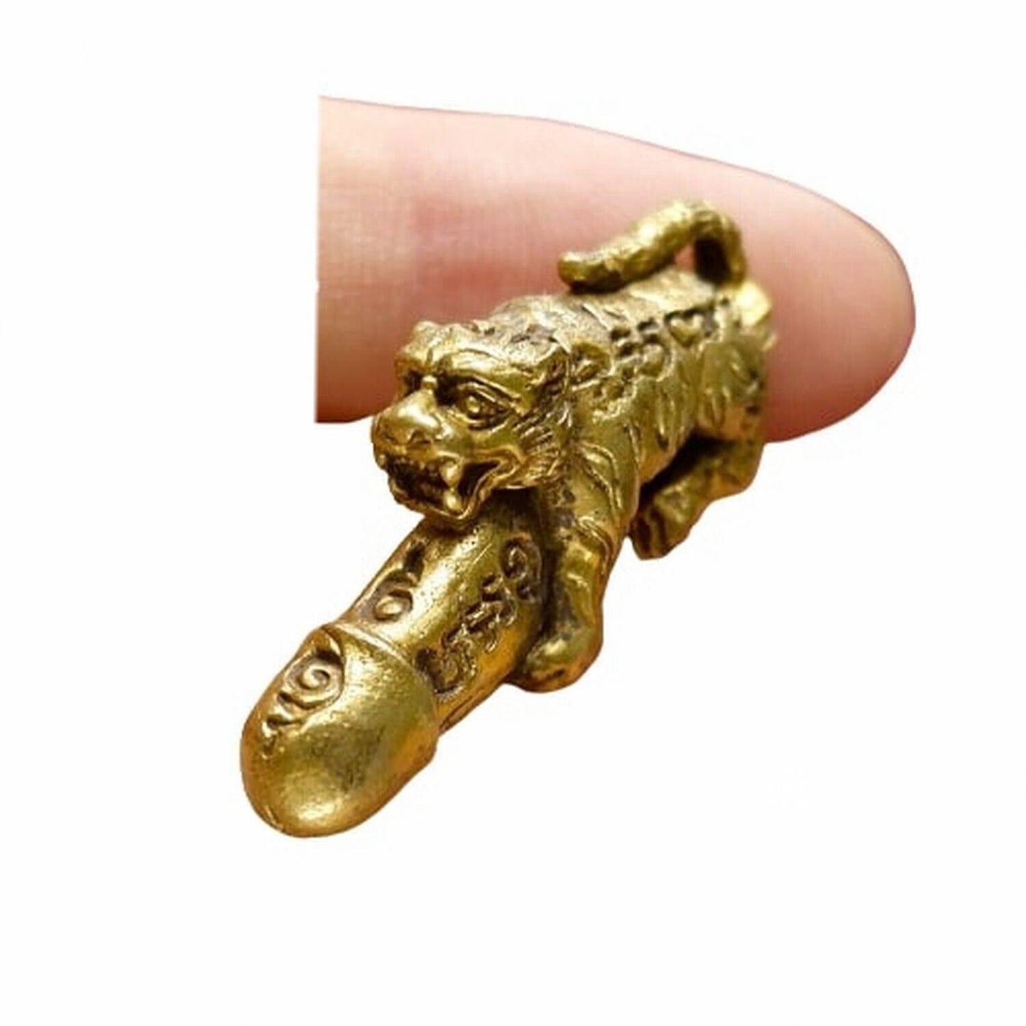 Brass Figure Tiger Men Penis Amulet Pendant Benefit Magic Talisman Paladkik Hot