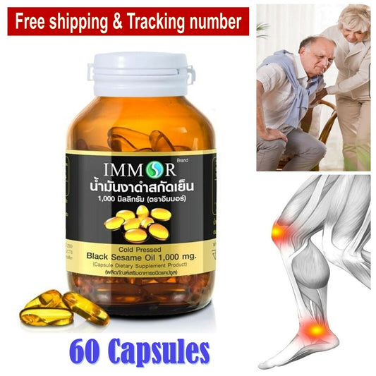 1000mg x 60 Capsule Cold Pressed Black Sesami Oil Reduce Osteoporosis Orthopedic