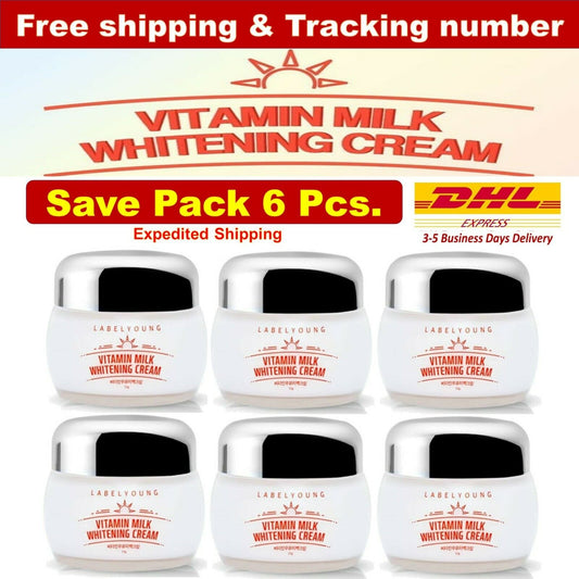 6x Label Young Fresh Face Vitamin Milk Dark Spots Aura Radiance Smooth Skin 55g