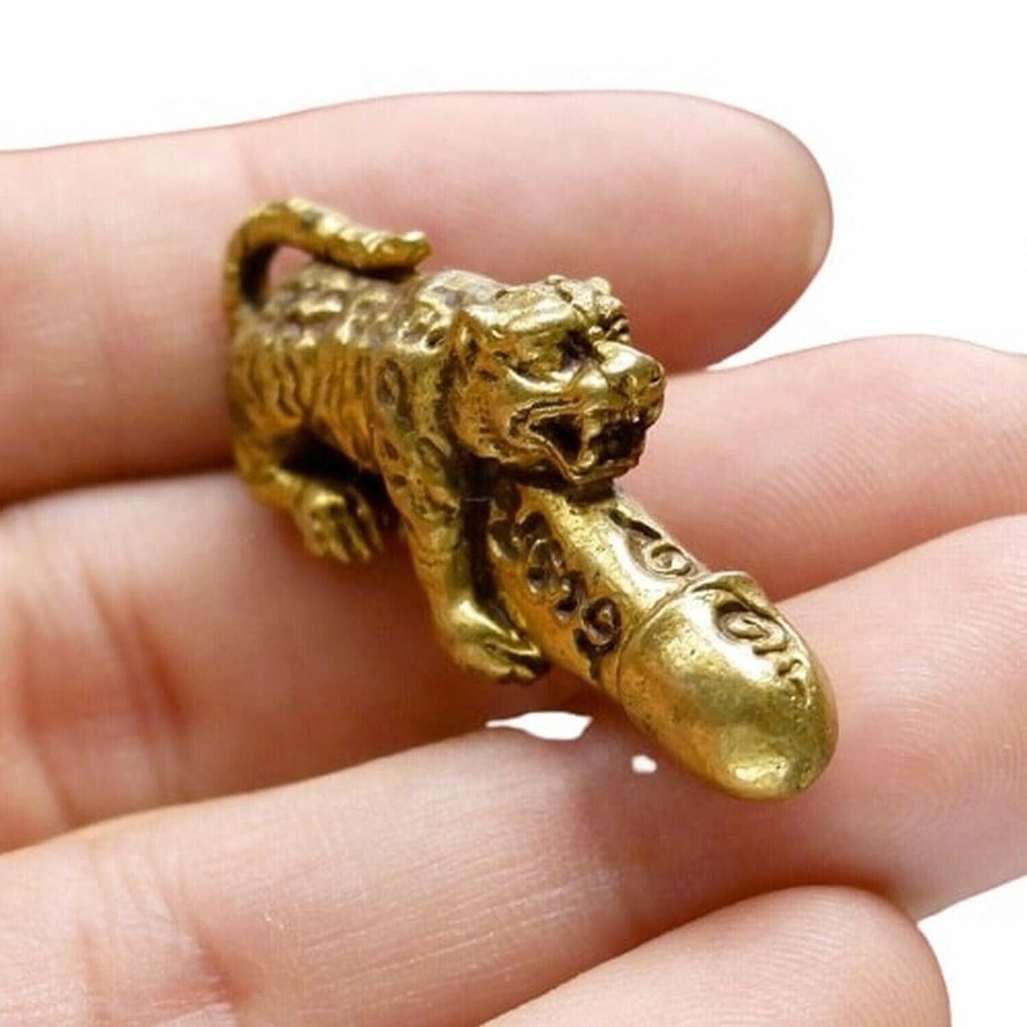 Brass Figure Tiger Men Penis Amulet Pendant Benefit Magic Talisman Paladkik Hot
