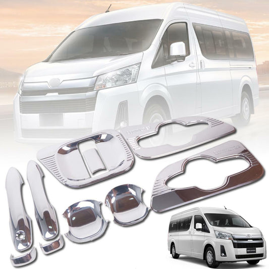 Door Handle Bowl Cover Chrome Trim Set For Toyota Hiace Commuter H300 2019 2020