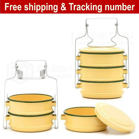 Bento Lunch Box Set Food Enamelware Enamel Tiffin Container Pinto Yellow Thai
