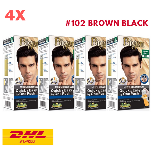 Bigen Men's Hair Color Cream One Push #102 Brown Black Quick Easy Dye 5 minutes