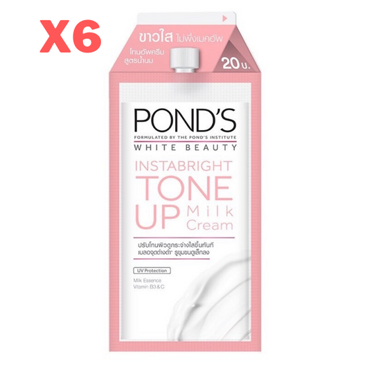 6x Pond's White Beauty Instabright TONE UP Milk Cream Light Facial Skin Care 7g