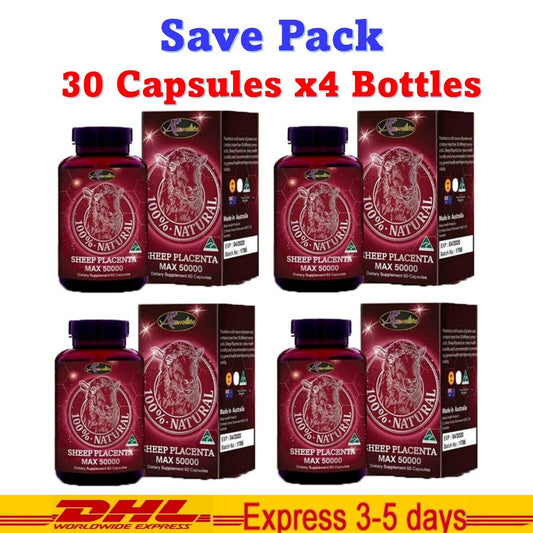 4Pcs Auswelllife Sheep Placenta Max 50000mg Antioxidant Premature Healthy Skin