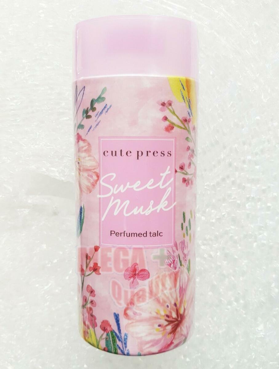 3 x CUTE PRESS SWEET MUSK PERFUMED TALC TALCUM FRAGRANCE BODY POWDER 100G.