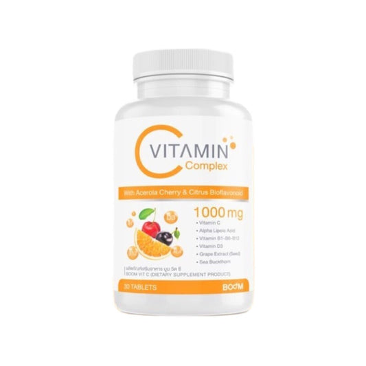 Boom Vit C Natural Vitamin C Complex with Acerola Cherry Citrus 1000 mg 30's