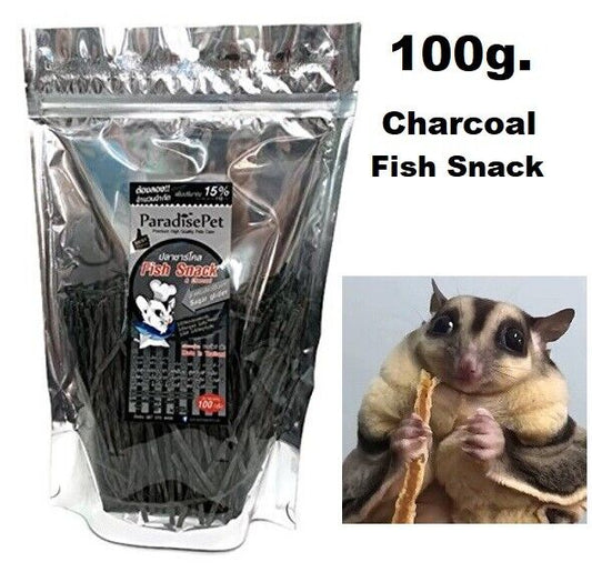 Paradise Charcoal Fish Snack Pet Sugar Glider Hamster Animal Teeth Care 100g