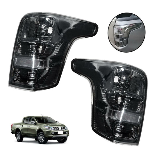 Black Smoke Tail Light Rear Lamp Fit Mitsubishi Triton L200 MQ 2015 16 17 18