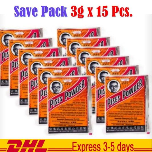15x Pises Powder Parachute Thai Herb Acne Pimple Anti Bacterial Treatment Beauty