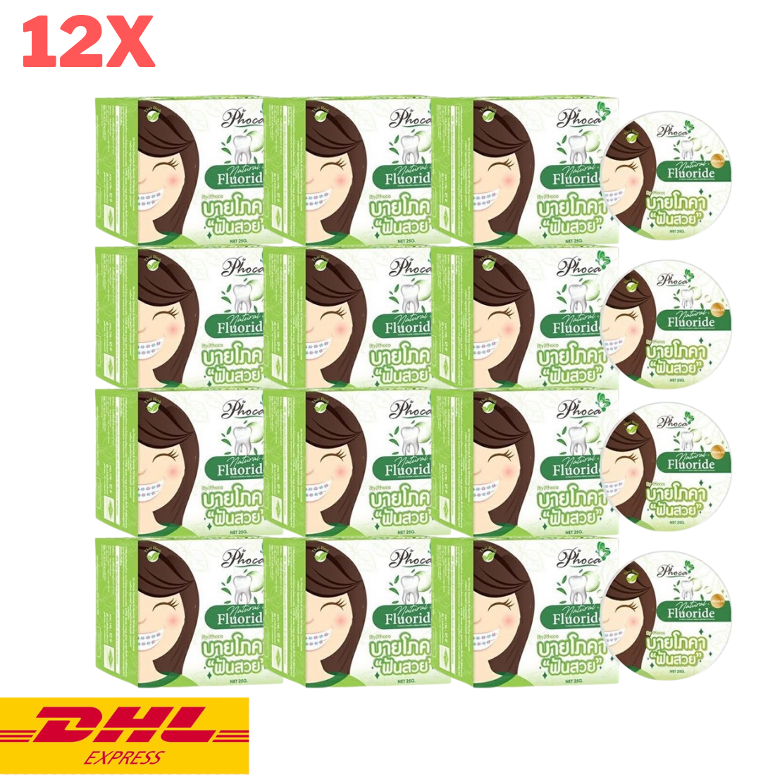 12x By Phoca Thai Herbal Toothpaste Natural Fluoride Teeth Whitening Gumcare 25g