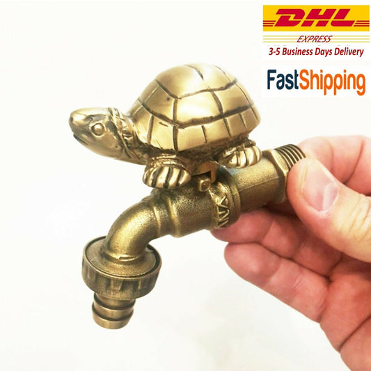 Brass Garden Tap Water Vintage Home Decor Outdoor Spigot Turtle Head Faucet