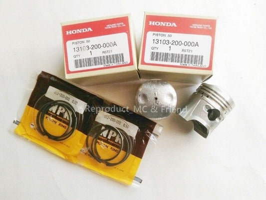 Piston & Ring Set OS 0.50 (Diameter 44.50mm.) Fits Honda C92 CA92