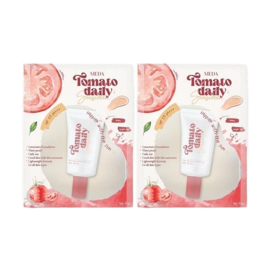 2x Meda Tomato Daily Sunscreen SPF50 PA+++ Foundation Nourish Facial Skin 10 g