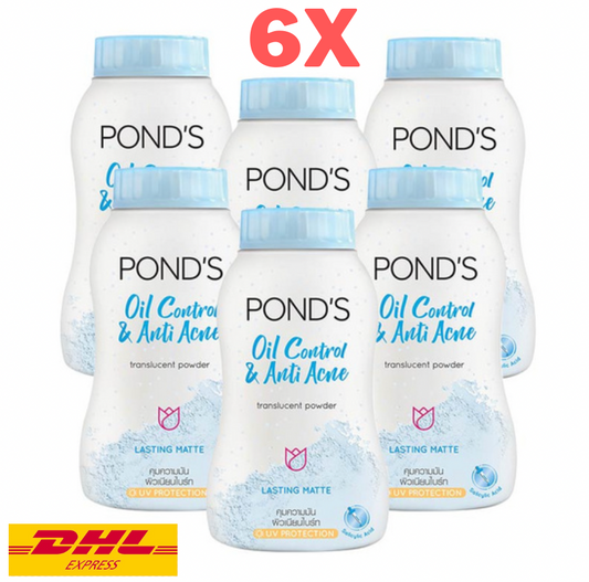6x Pond's Angel Face Oil Control Anti Acne Lasting Matte Translucent Powder 50g