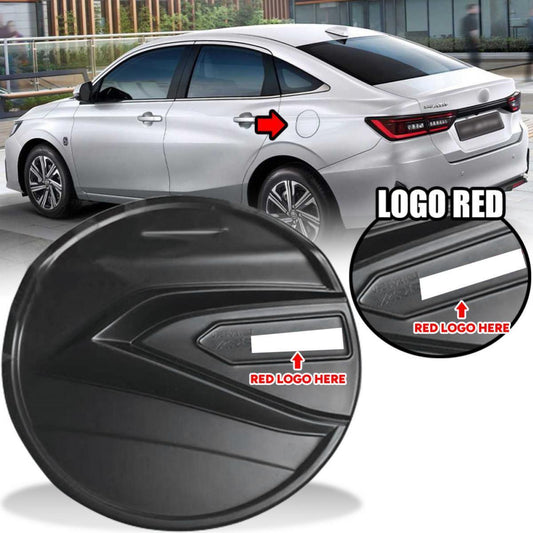 Matte Black Exterior Fuel Tank Cover Red Logo Fit Toyota Yaris Ativ 22-24 AC100