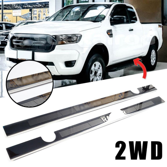 Scuff Plate Sill Chrome Stainless Steel For Ford Ranger Open Cab 2012-20 2WD