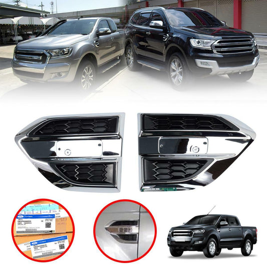 Side Vent Pair RH LH Genuine Chrome Black For Ford Ranger PX2 Everest 2015-2021