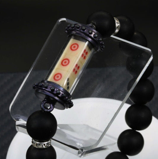 Rare Takrut Taoism Casino Thai Amulet Lucky Buddha Pendant Yant Charm Bracelet