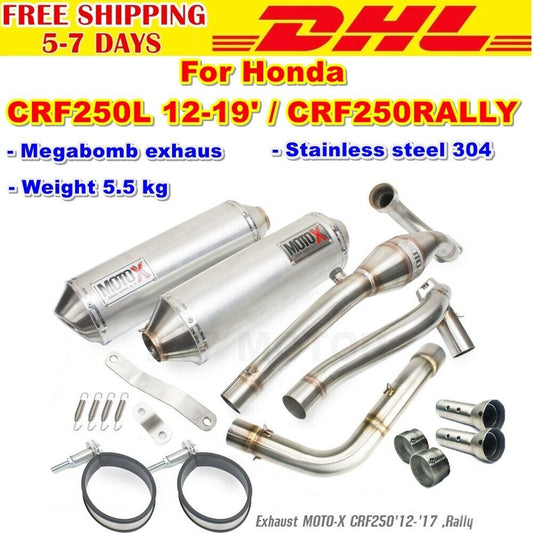 C1 Twin Exhaust For Honda CRF 250L 2012 - 19 Rally Full System Stainless 304