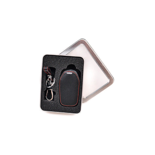 Black Leather Car Remote Control Key Shell Case For 12+ Isuzu Dmax MU-X MU X