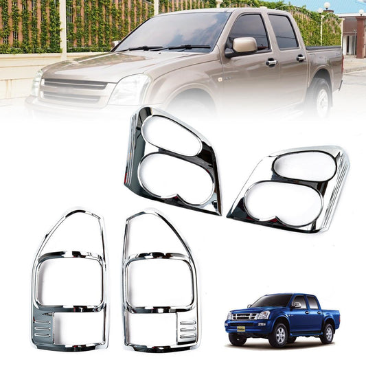 Cover Head Light Rear Lamp Chrome For Isuzu D-max Holden Rodeo Ute 2003-2006
