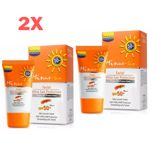 2x Minus Sun Facial Ultra Triple UV Protection Ivory SPF50+PA+++ Broad Spectrum