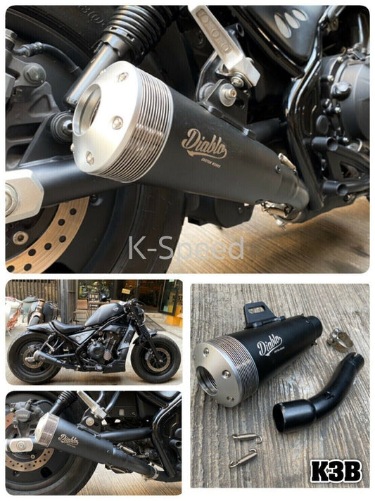 Diablo K3B Exhaust Pipe Muffler Tips Slip For Honda Rebel 500 2017 - 2021
