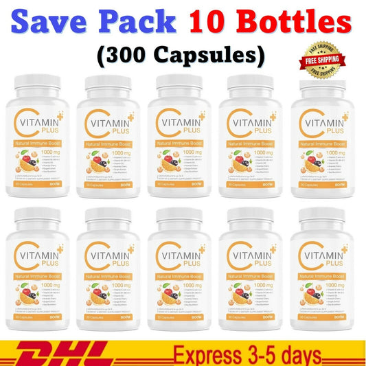 10x Vitamin C1000 mg Boom Plus Acerola Cherry Citrus Health Immunity Skin Care