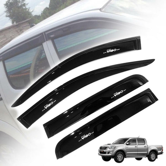 Sun Rain Visor Wind Deflector Black For Toyota Hilux SR MK7 Pickup 2012-2014