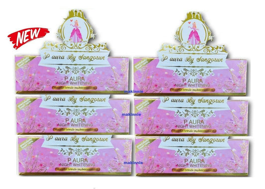 6x P Aura Night Cucumber Turmeric Cream moisturize reduce wrinkles, dark spots