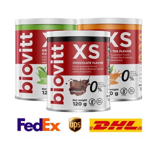 biovitt XS Healthy drink, low cal, chocolate, Thai tea green tea latte flavor